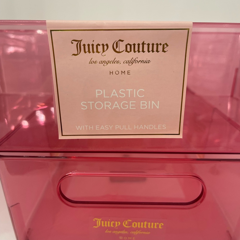 Juicy Couture Home Pink Plastic Storage Bins Set (2)